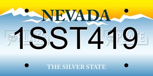 1SST419 Nevada License Plate