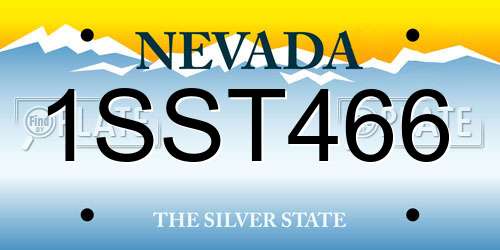 1SST466 Nevada License Plate