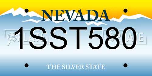 1SST580 Nevada License Plate