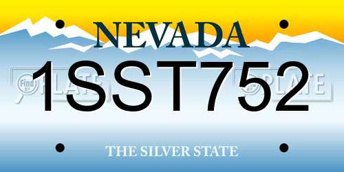 1SST752 Nevada License Plate