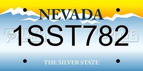 1SST782 Nevada License Plate