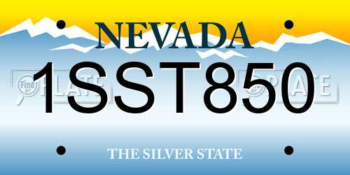 1SST850 Nevada License Plate