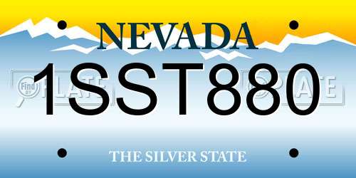 1SST880 Nevada License Plate