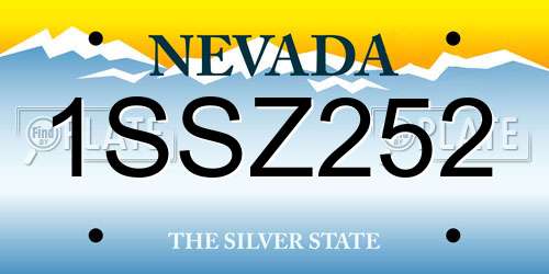 1SSZ252 Nevada License Plate