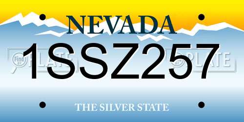 1SSZ257 Nevada License Plate