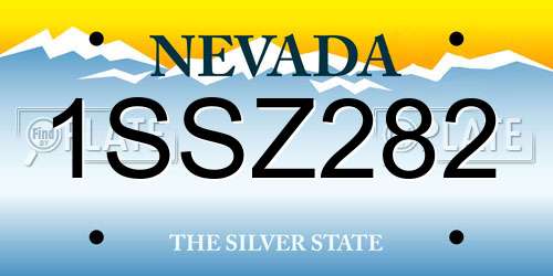 1SSZ282 Nevada License Plate