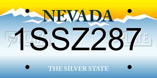1SSZ287 Nevada License Plate