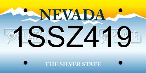 1SSZ419 Nevada License Plate