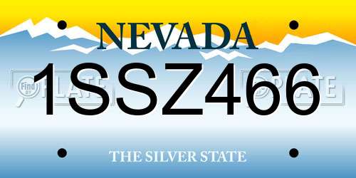 1SSZ466 Nevada License Plate