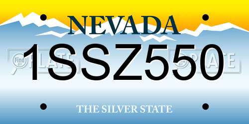 1SSZ550 Nevada License Plate