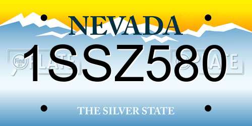 1SSZ580 Nevada License Plate