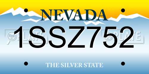 1SSZ752 Nevada License Plate