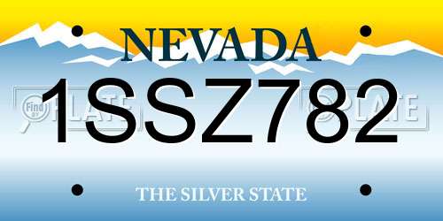 1SSZ782 Nevada License Plate