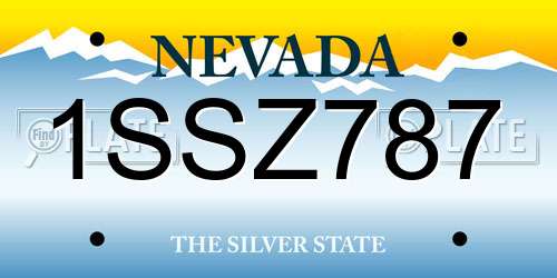 1SSZ787 Nevada License Plate