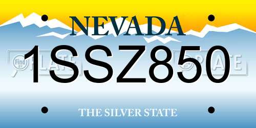 1SSZ850 Nevada License Plate