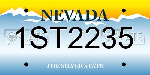 1ST2235 Nevada License Plate