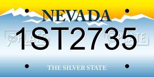 1ST2735 Nevada License Plate