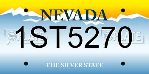 1ST5270 Nevada License Plate