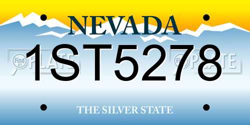1ST5278 Nevada License Plate