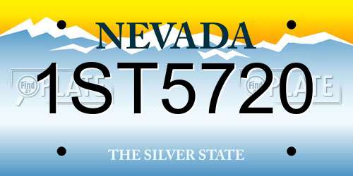 1ST5720 Nevada License Plate