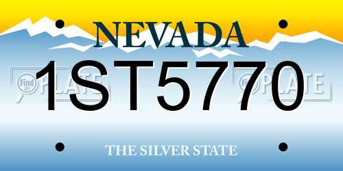 1ST5770 Nevada License Plate