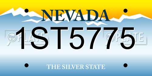 1ST5775 Nevada License Plate