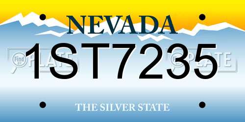 1ST7235 Nevada License Plate
