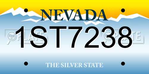 1ST7238 Nevada License Plate