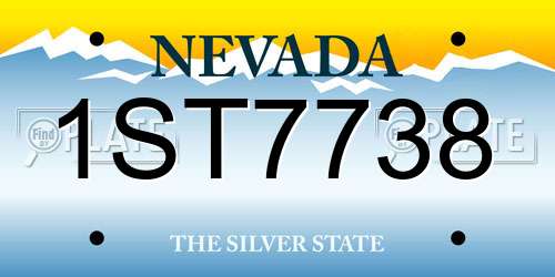 1ST7738 Nevada License Plate