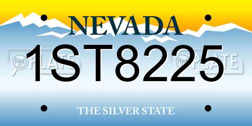 1ST8225 Nevada License Plate