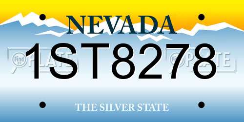 1ST8278 Nevada License Plate
