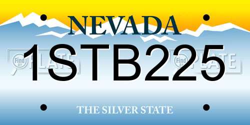 1STB225 Nevada License Plate