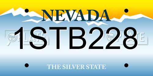 1STB228 Nevada License Plate