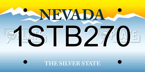 1STB270 Nevada License Plate