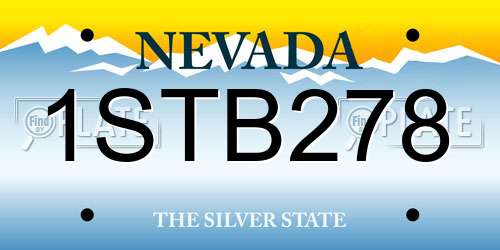 1STB278 Nevada License Plate