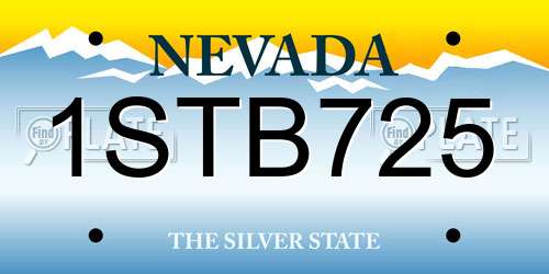 1STB725 Nevada License Plate