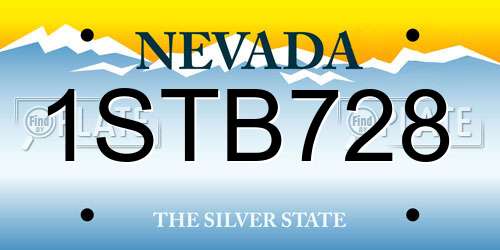 1STB728 Nevada License Plate