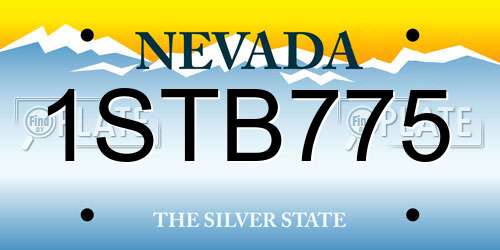 1STB775 Nevada License Plate