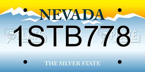 1STB778 Nevada License Plate