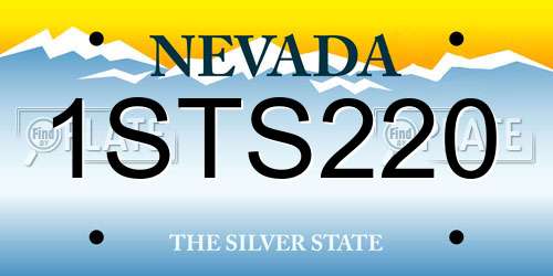 1STS220 Nevada License Plate