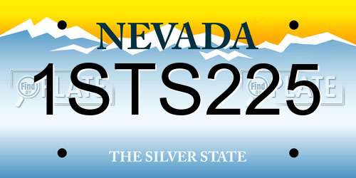1STS225 Nevada License Plate