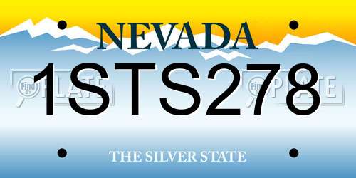 1STS278 Nevada License Plate