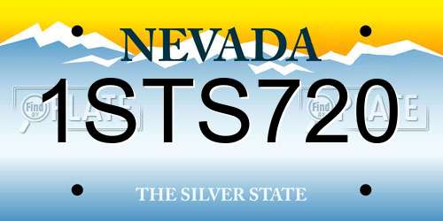 1STS720 Nevada License Plate