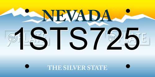 1STS725 Nevada License Plate