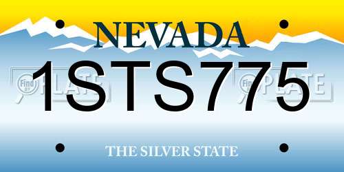 1STS775 Nevada License Plate