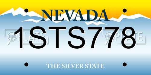 1STS778 Nevada License Plate