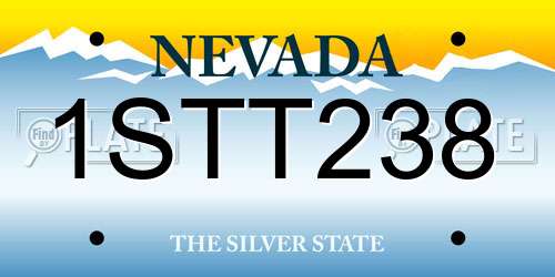 1STT238 Nevada License Plate