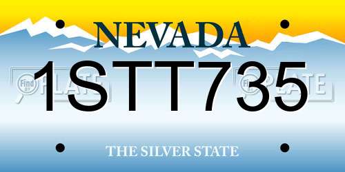 1STT735 Nevada License Plate