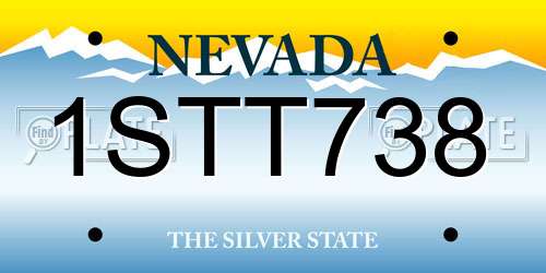 1STT738 Nevada License Plate
