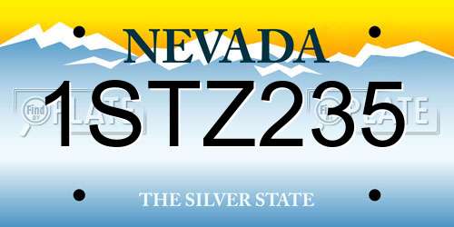 1STZ235 Nevada License Plate